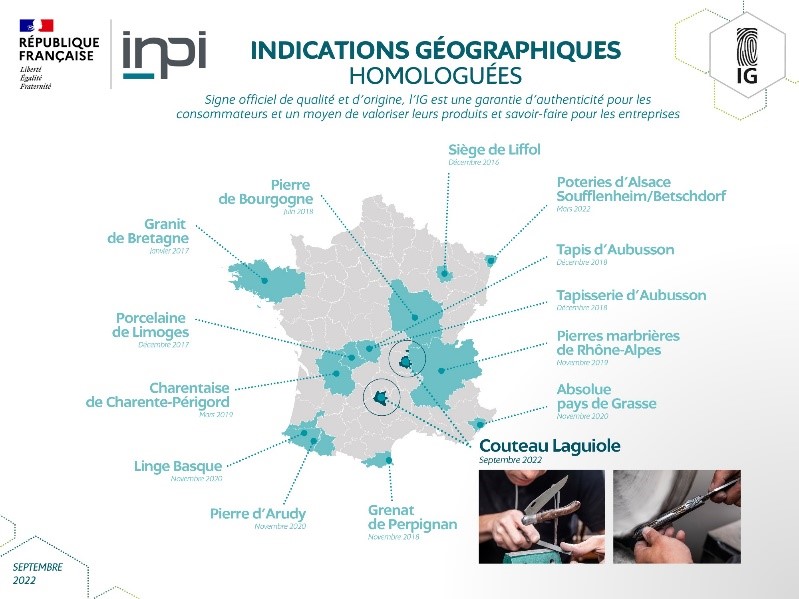 Carte de France des indications géographiques homologuées