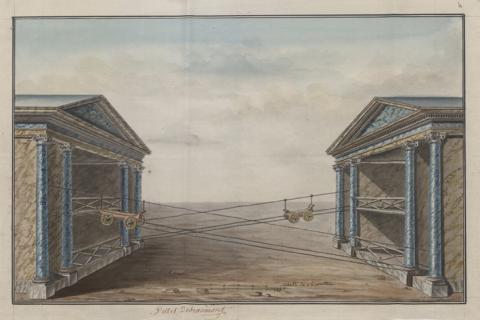 Brevet d'invention n° 1 028  déposé le 22 mars 1817 par Pillet de Beaumont pour la formation d'un établissement désigné sous le nom de promenade aérienne