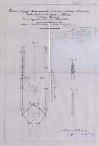 Brevet d’invention n° 286776 déposé le 16 mars 1899 par Charles de Tricornot de Rose pour un nouvel appareil de natation dit l’amphibie